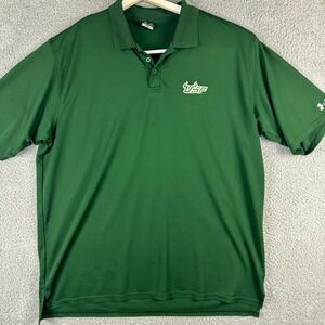 South‎ Florida Bulls Shirt Mens 2XL Green NCAA Football Under Armour Polo USF